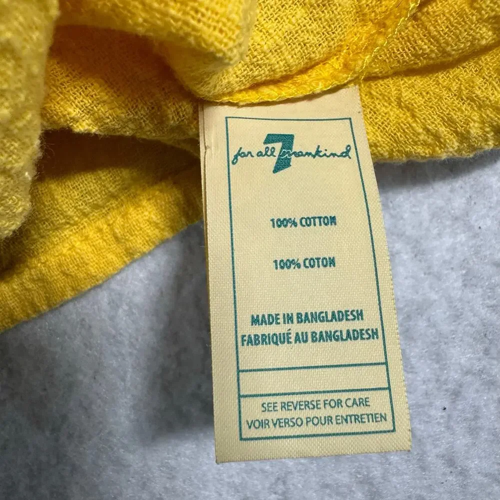 7 for All Mankind Baby Girl 12M Yellow Button-up Spring Boho Chic Easter Picture